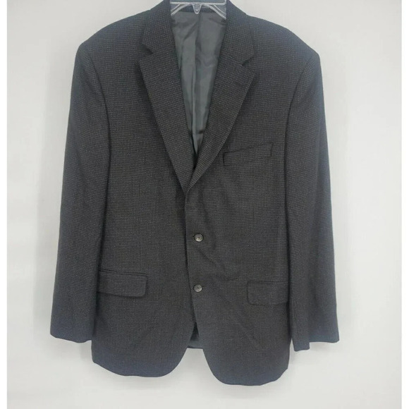 Daniel Cremieux Blazer Sport Coat Suit Jacket Loro Piana 43R Black Gray Dot